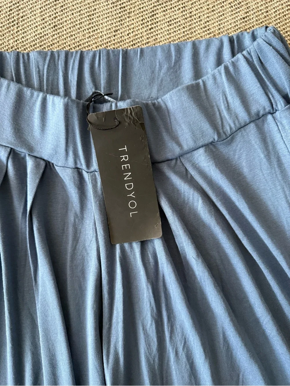 Woman Blue Two-Piece Wide Leg Pants & Crop Top Set – Size S – New With Tag